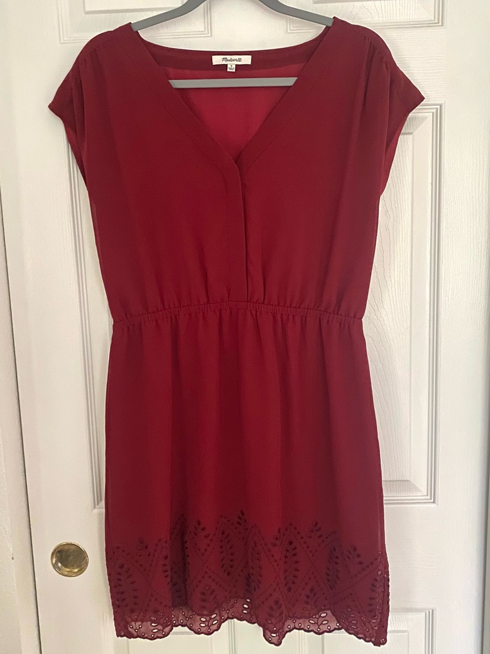 Madewell Short Sleeve V-Neck Mini Dress